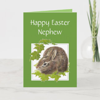 Happy Easter Cute Bunny Special Nephew Holiday Card