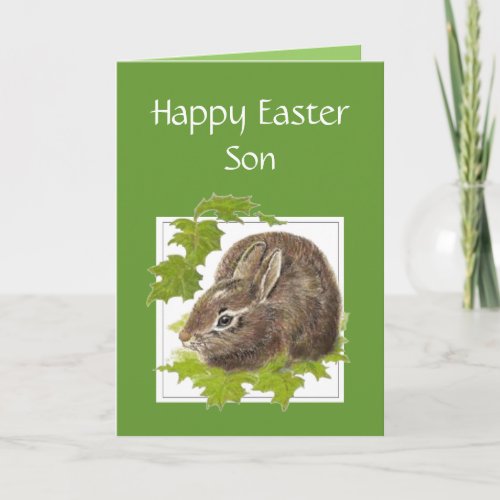 Happy Easter Cute Bunny Special Son Holiday Card