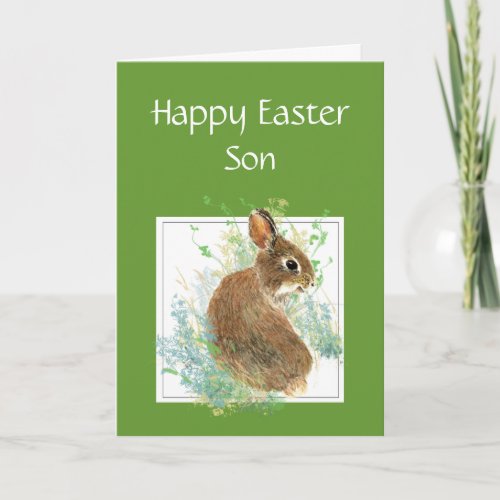 Happy Easter Cute Bunny Special Son Holiday Card