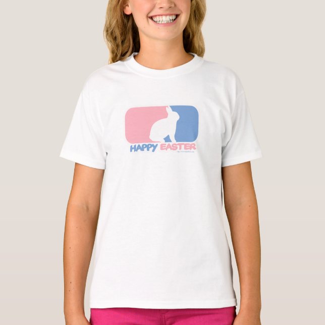 Happy Easter Cute Bunny Sports Style Logo T-Shirt (Front)