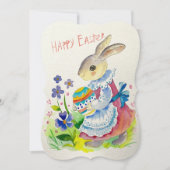 Happy easter. Cute bunny whit eggs (Front)