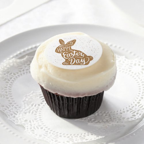 Happy Easter Cute Bunny White Edible Frosting Rounds