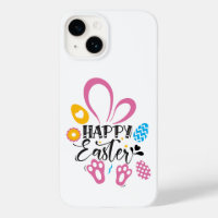 Happy Easter Cute Bunny With Easter Eggs