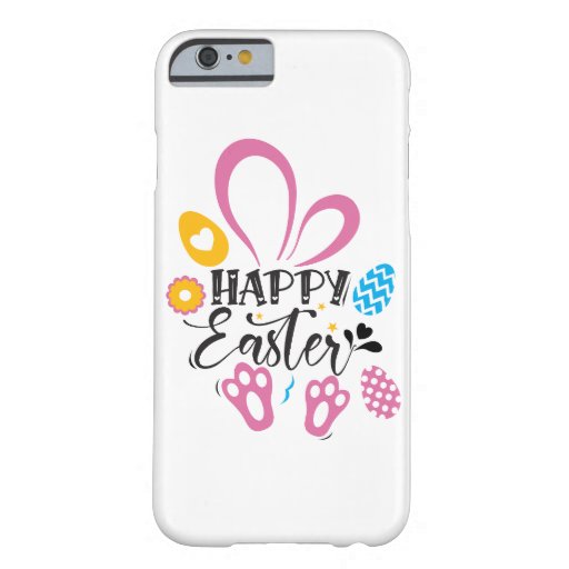 Happy Easter Cute Bunny With Easter Eggs Barely There iPhone 6 Case