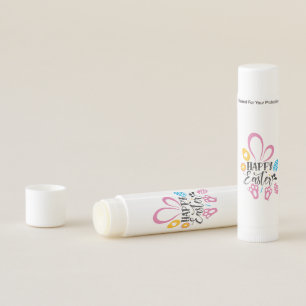 Happy Easter Cute Bunny With Easter Eggs Lip Balm