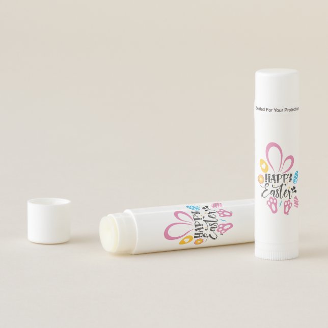 Happy Easter Cute Bunny With Easter Eggs Lip Balm (In Situ)