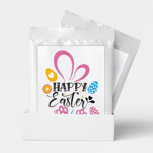 Happy Easter Cute Bunny With Easter Eggs Poster Margarita Drink Mix