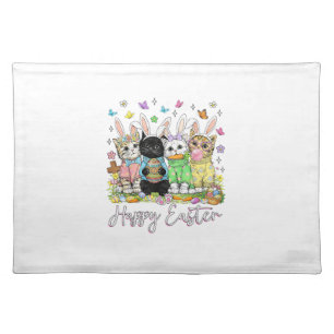Happy Easter Cute Cat Lover Bunny Easter Day Women Cloth Placemat