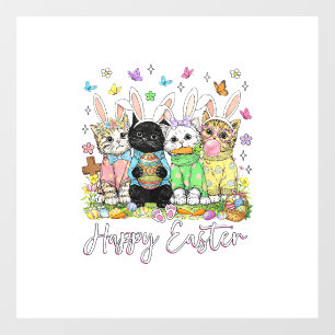 Happy Easter Cute Cat Lover Bunny Easter Day Women Floor Decals