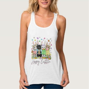 Happy Easter Cute Cat Lover Bunny Easter Day Women Tank Top