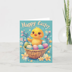 Happy Easter Cute Chick Greetings Card