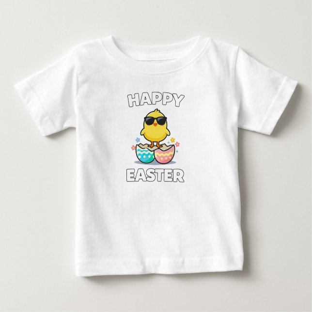 Happy Easter Cute Chick Spring Holiday Gift Baby T-Shirt (Front)