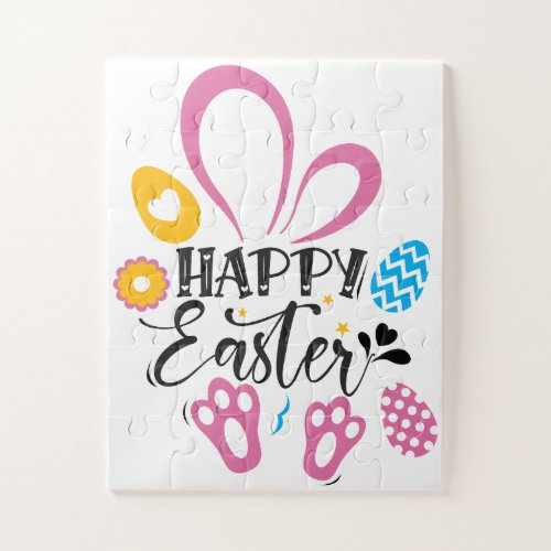 Happy Easter Cute Colorful Easter Party Game Jigsaw Puzzle