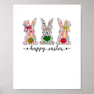 Happy Easter Cute Coquette Easter Bunny Rabbit Wom Poster