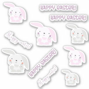 Happy Easter! Cute Easter Bunnies Kids' Sticker