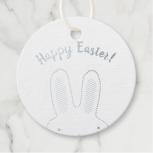 Happy Easter cute Easter Bunny custom script chic Foil Favor Tags