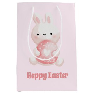 Happy Easter! Cute Easter Bunny - Easter Egg Hunt Medium Gift Bag