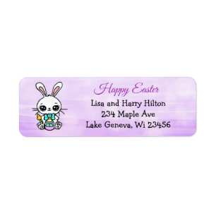 Happy Easter Cute Easter Bunny Label