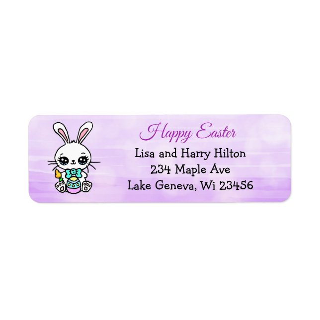 Happy Easter | Cute Easter Bunny   Label (Front)