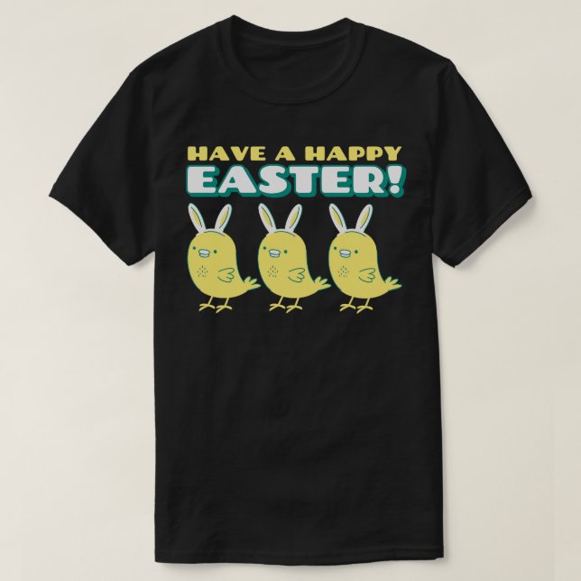 Happy Easter Cute Easter Chicks Easter Egg Hunt T-Shirt (Design Front)