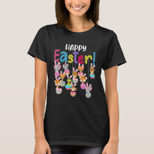 Happy Easter Cute Easter Day Hanging Bunny Wild An T-Shirt
