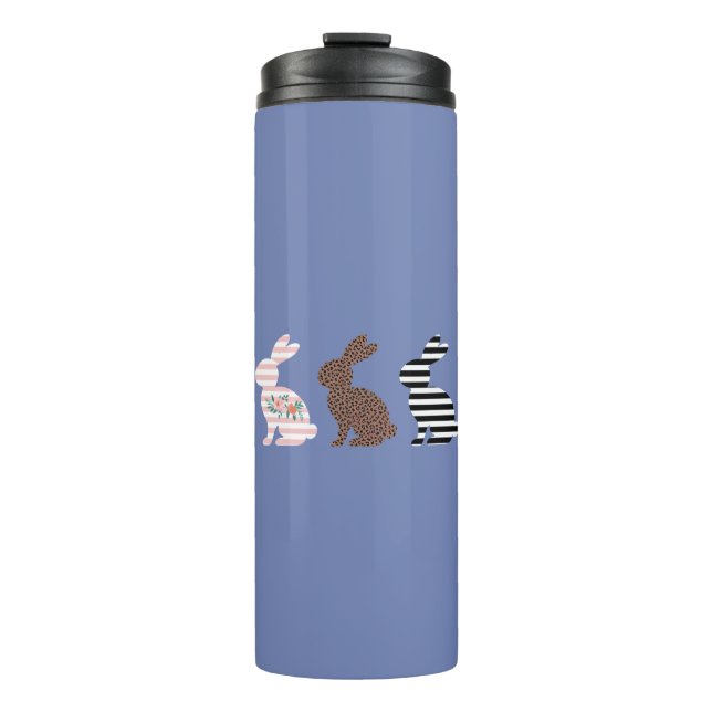 Happy Easter Cute Easter Leopard Bunny Rabbit  Thermal Tumbler (Front)