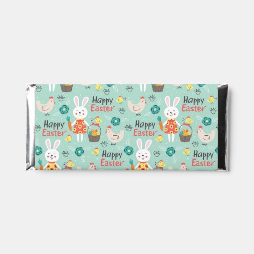 Happy Easter  Cute Easter Rabbits Pattern _ Green Hershey Bar Favors