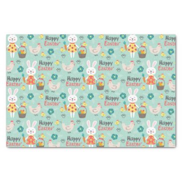 Happy Easter | Cute Easter Rabbits Pattern - Green