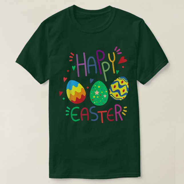 Happy easter Cute Egg Christian or Catholic Holida T-Shirt (Design Front)