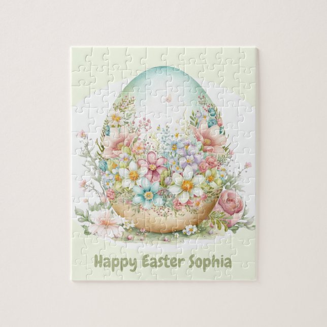 Happy Easter Cute Egg personalized Jigsaw Puzzle (Vertical)