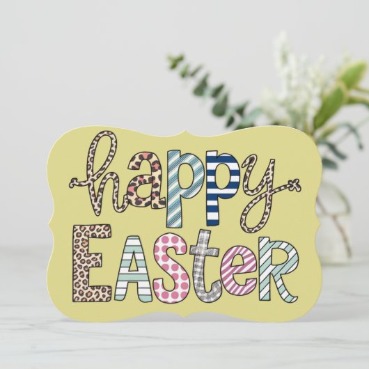 Happy Easter Cute Floral Bunny Spring Leopard (Standing Front)