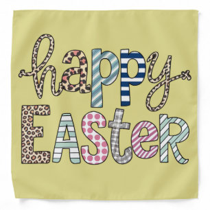 Happy Easter Cute Floral Bunny Spring Leopard Bandana