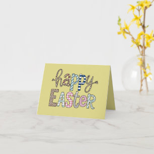 Happy Easter Cute Floral Bunny Spring Leopard Card