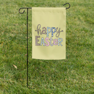 Happy Easter Cute Floral Bunny Spring Leopard Garden Flag
