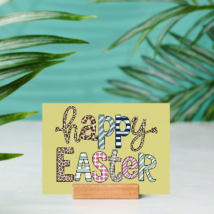 Happy Easter Cute Floral Bunny Spring Leopard Holder