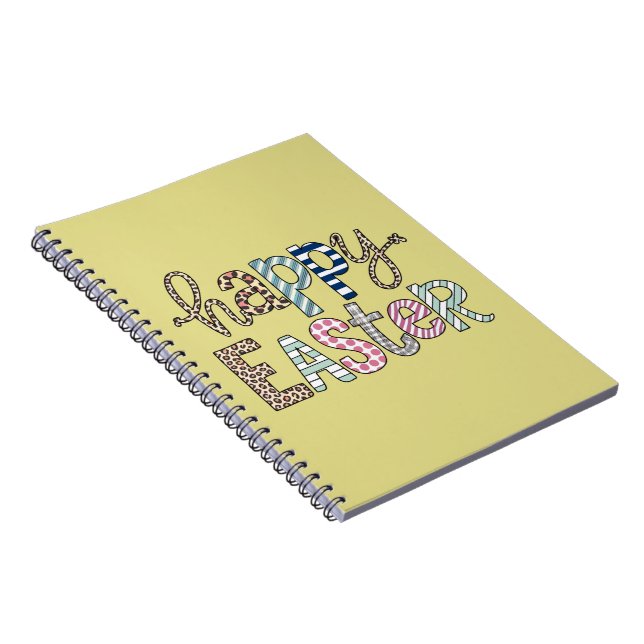 Happy Easter Cute Floral Bunny Spring Leopard Notebook (Right Side)