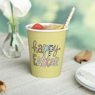 Happy Easter Cute Floral Bunny Spring Leopard Paper Cups