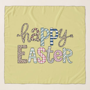 Happy Easter Cute Floral Bunny Spring Leopard Scarf