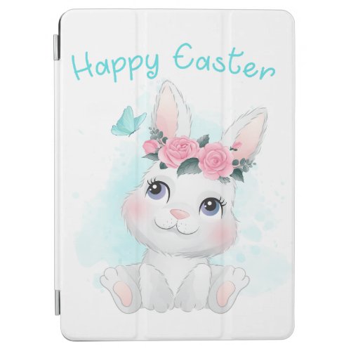 Happy Easter  Cute Girls  Women Bunny Watercolor iPad Air Cover
