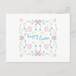 Happy Easter Cute Greeting  Holiday Postcard