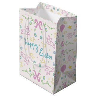 Happy Easter Cute Greeting Medium Gift Bag