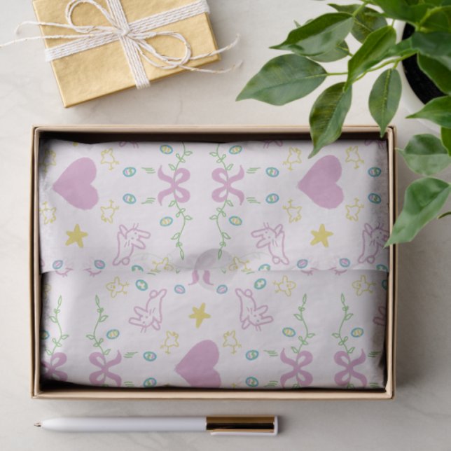 Happy Easter Cute Greeting Tissue Paper (Gift)