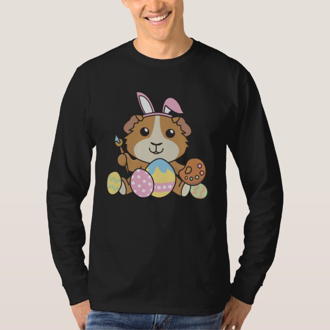 Happy Easter Cute Guinea Pig For Easter With Easte T-Shirt (Front)