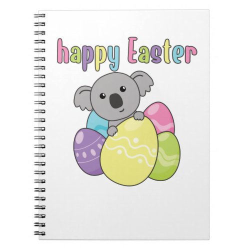 Happy Easter Cute Koala At Easter With Easter Eggs Notebook