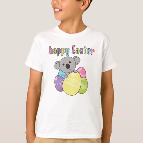 Happy Easter Cute Koala At Easter With Easter Eggs T_Shirt
