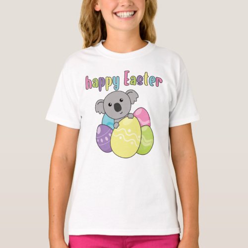 Happy Easter Cute Koala At Easter With Easter Eggs T_Shirt