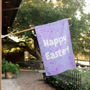 Happy Easter! Cute Lavender House Flag
