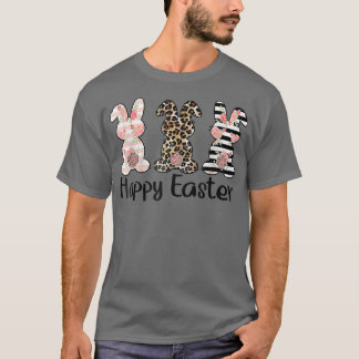 Happy Easter Cute Leopard Bunnies  Easter Matching T-Shirt