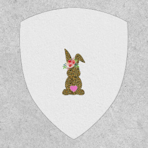 Happy Easter Cute Leopard Bunny Rabbit Patch