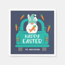 Happy Easter Cute Modern Gnome Truck Name